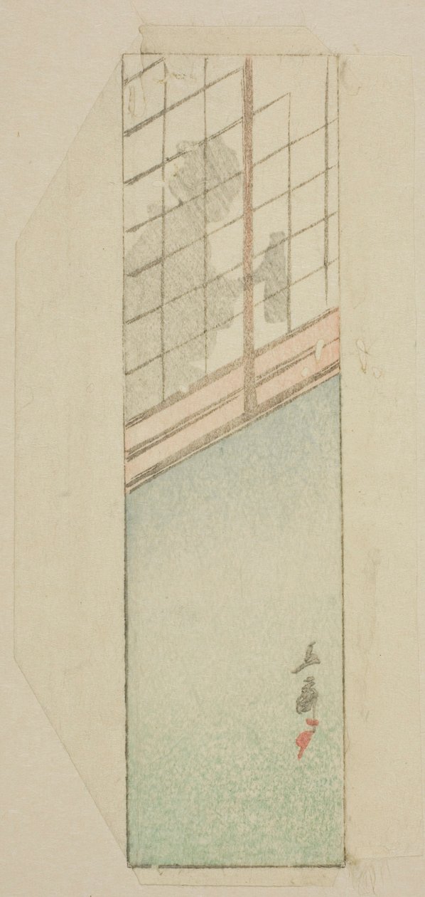 Obálka ženy za posuvnými zástěnami od Utagawa Hiroshige