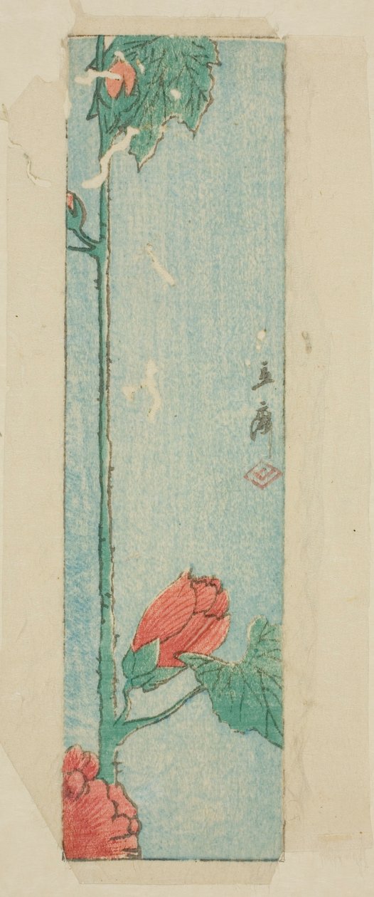 Obálka s ibiškem od Utagawa Hiroshige