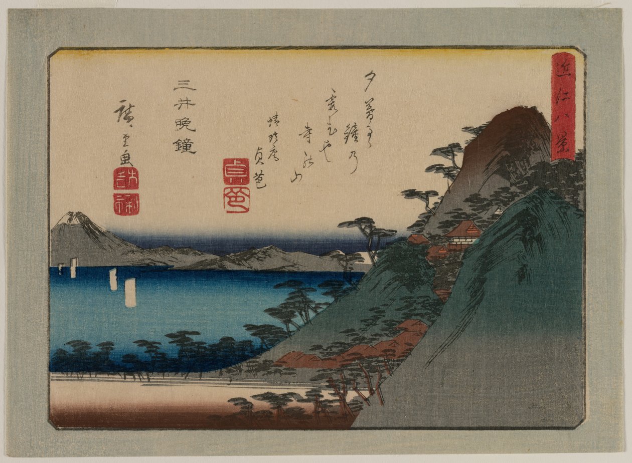 Večerní zvon v chrámu Mii, ze série Osm pohledů na provincii Omi od Utagawa Hiroshige
