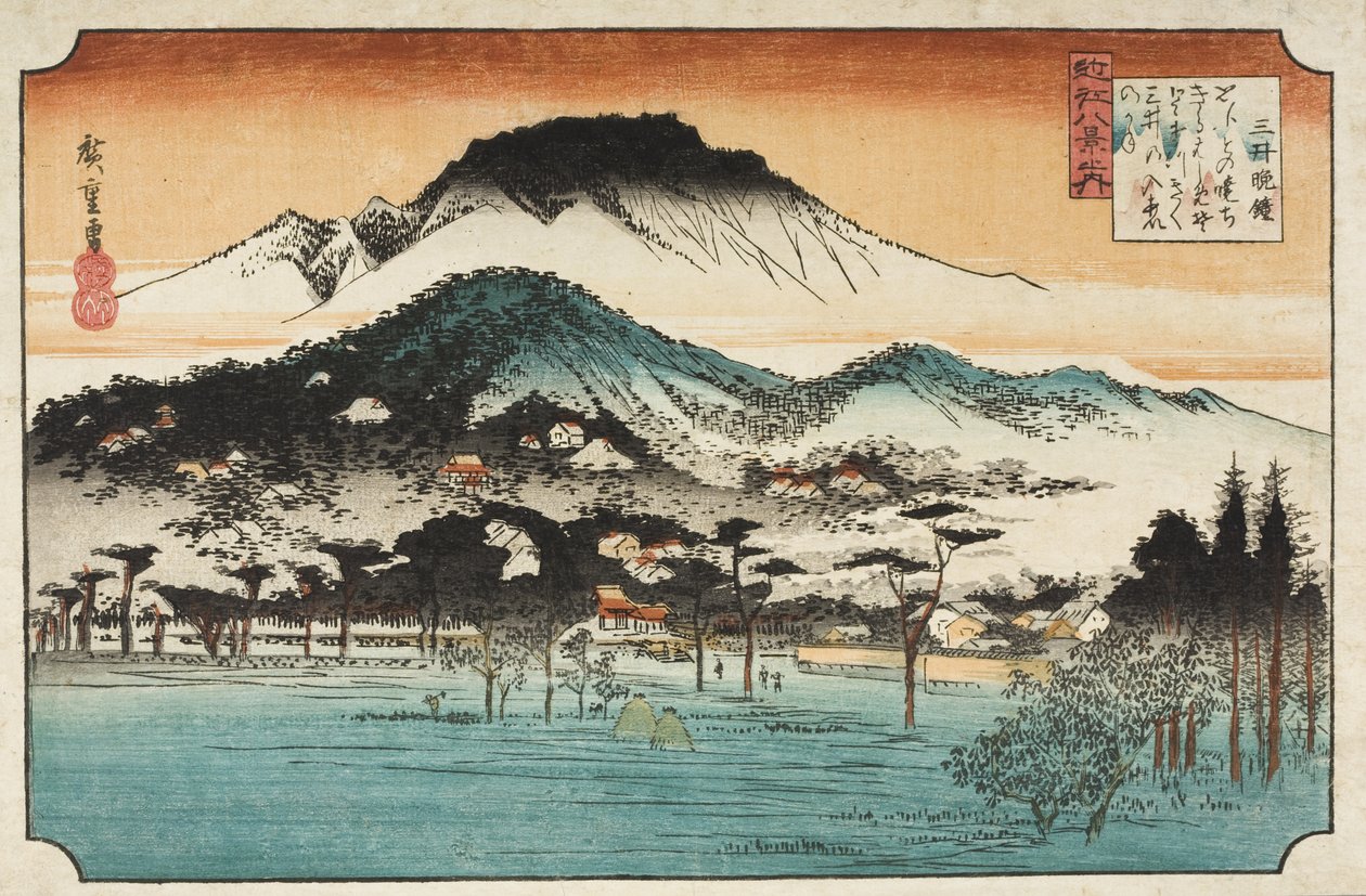 Večerní zvon v Miiderě od Utagawa Hiroshige