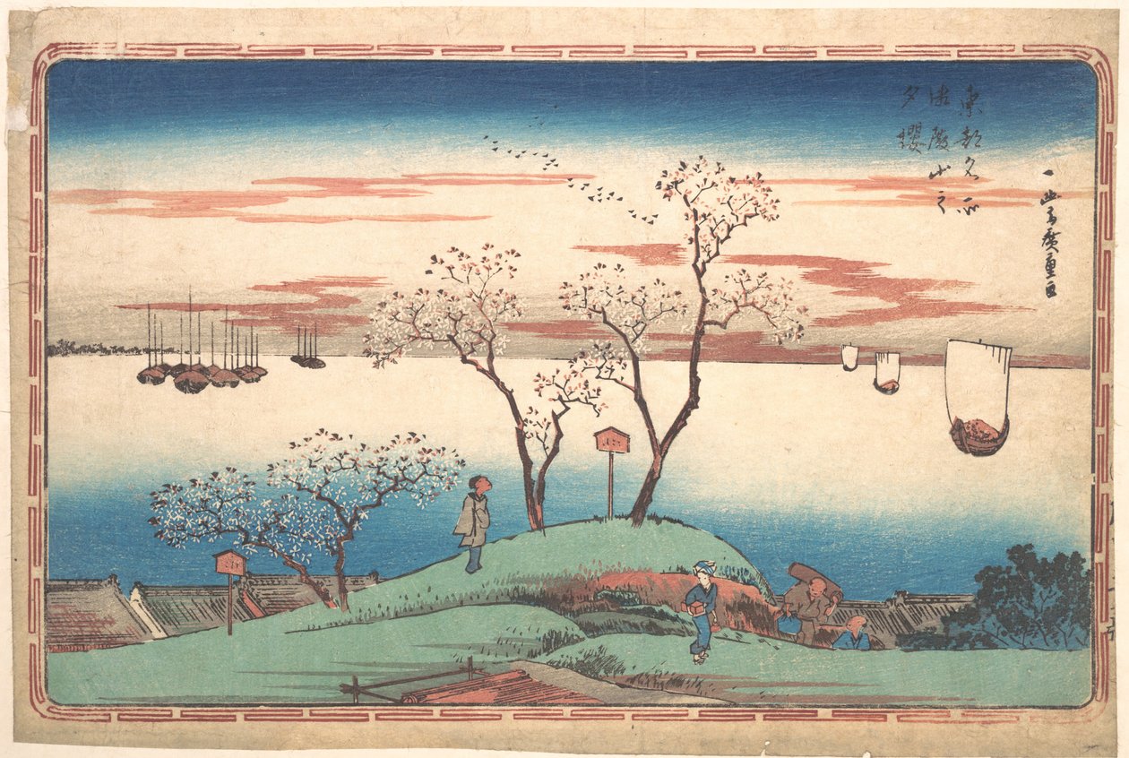 Večerní květy třešní na hoře Gotenyama od Utagawa Hiroshige