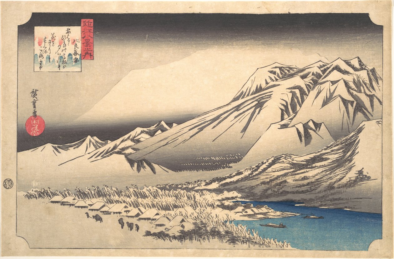 Večerní sníh na hoře Hira od Utagawa Hiroshige