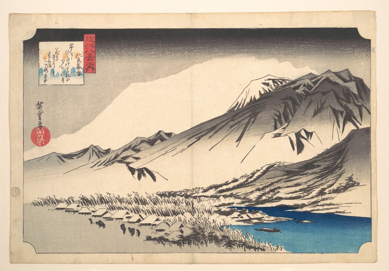 Večerní sníh na hoře Hira od Utagawa Hiroshige
