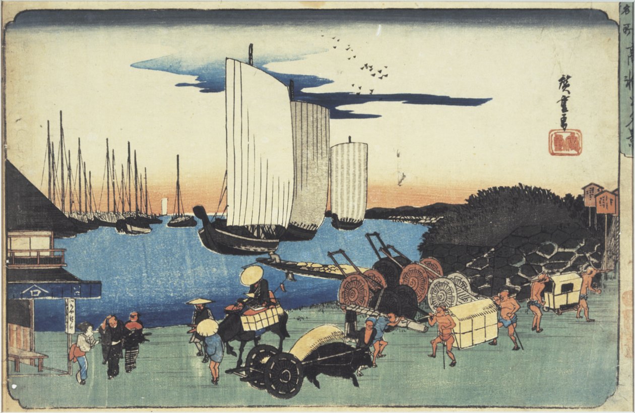 „Večerní pohled na Takanawu“ ze série „Slavná místa východního hlavního města“ od Utagawa Hiroshige
