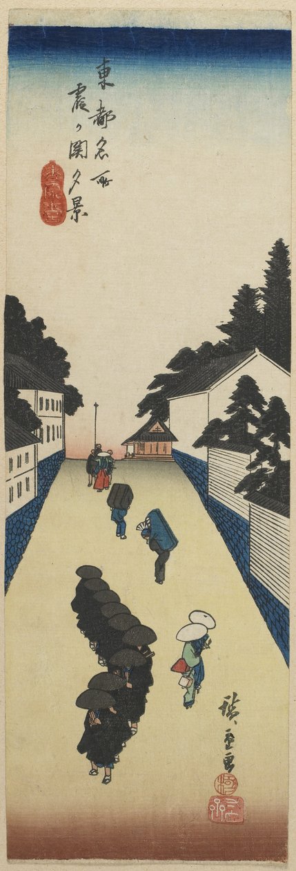 Večerní pohled na Kasumigaseki, 1830-1844 od Utagawa Hiroshige