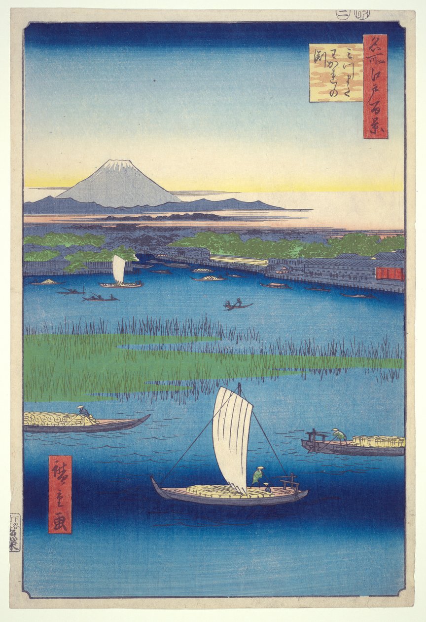 Fairwell Deep at Mitsumata Fork, ze série Sto slavných pohledů na Edo od Utagawa Hiroshige