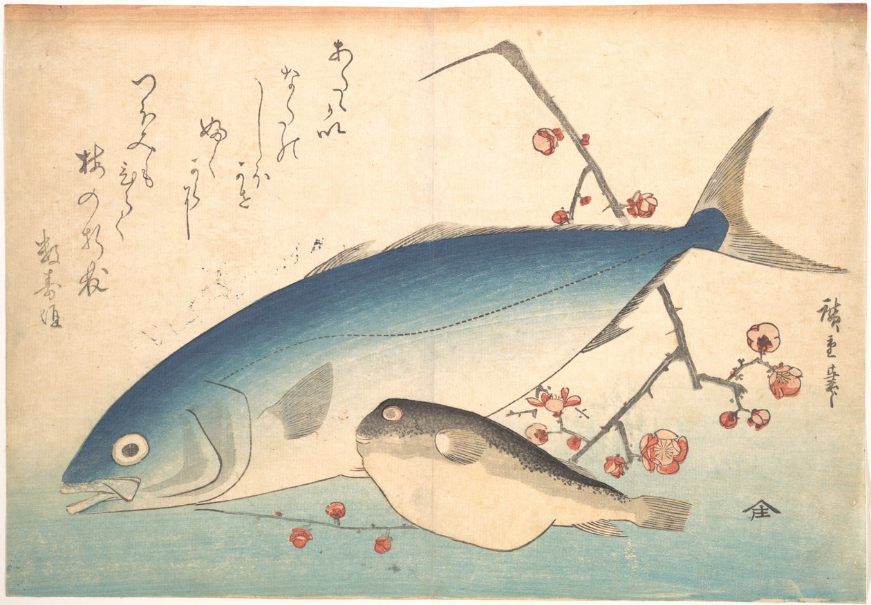 Ryby fugu a inada, ze série Uozukushi (Všechny druhy ryb) od Utagawa Hiroshige