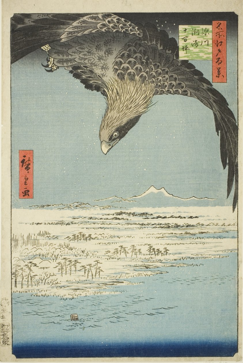 Fukagawa Susaki a Jumantsubo (Fukagawa Susaki Jumantsubo), ze série kei)” od Utagawa Hiroshige