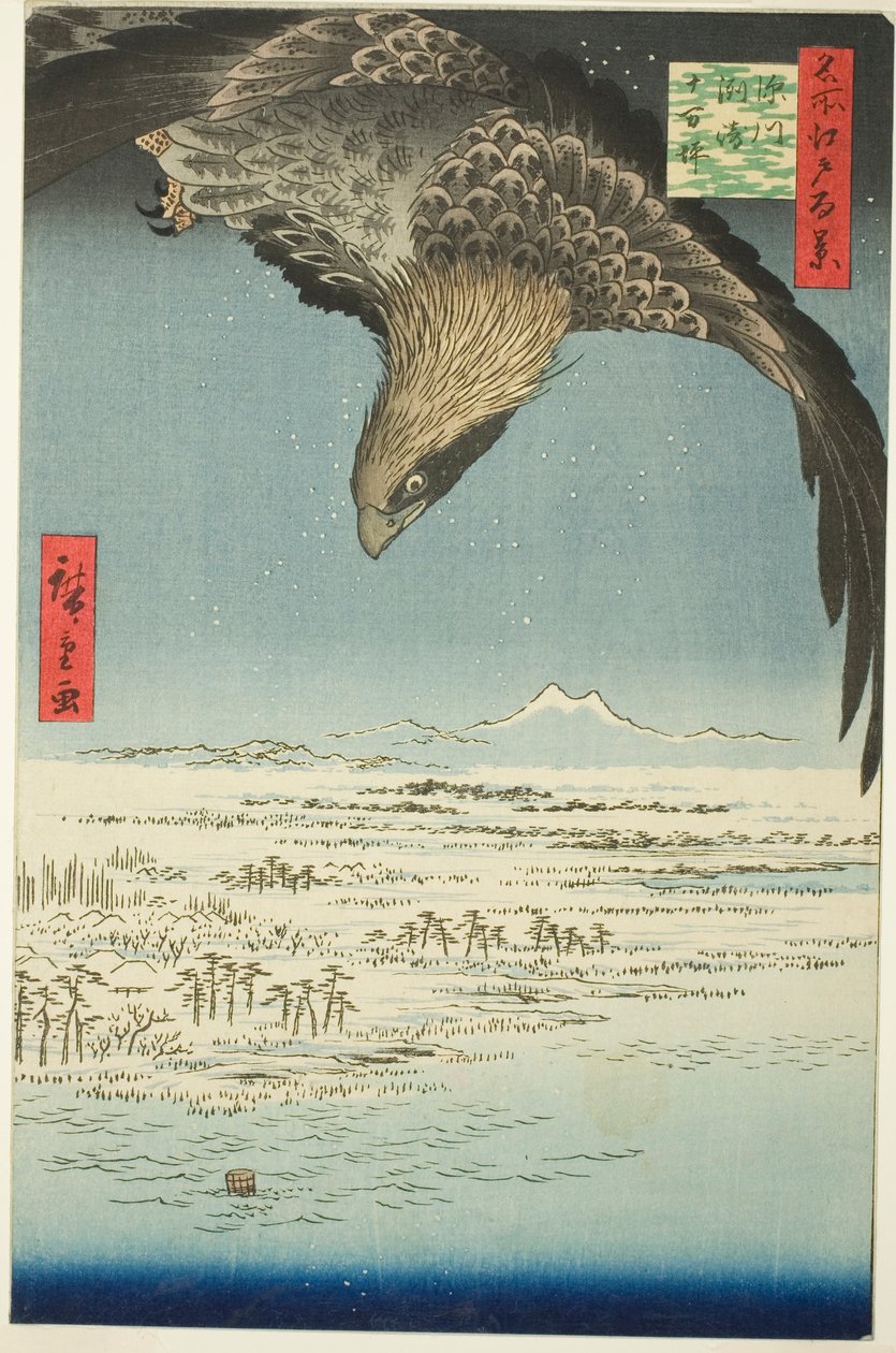 Fukagawa Susaki a Jumantsubo, ze série kei)” od Utagawa Hiroshige