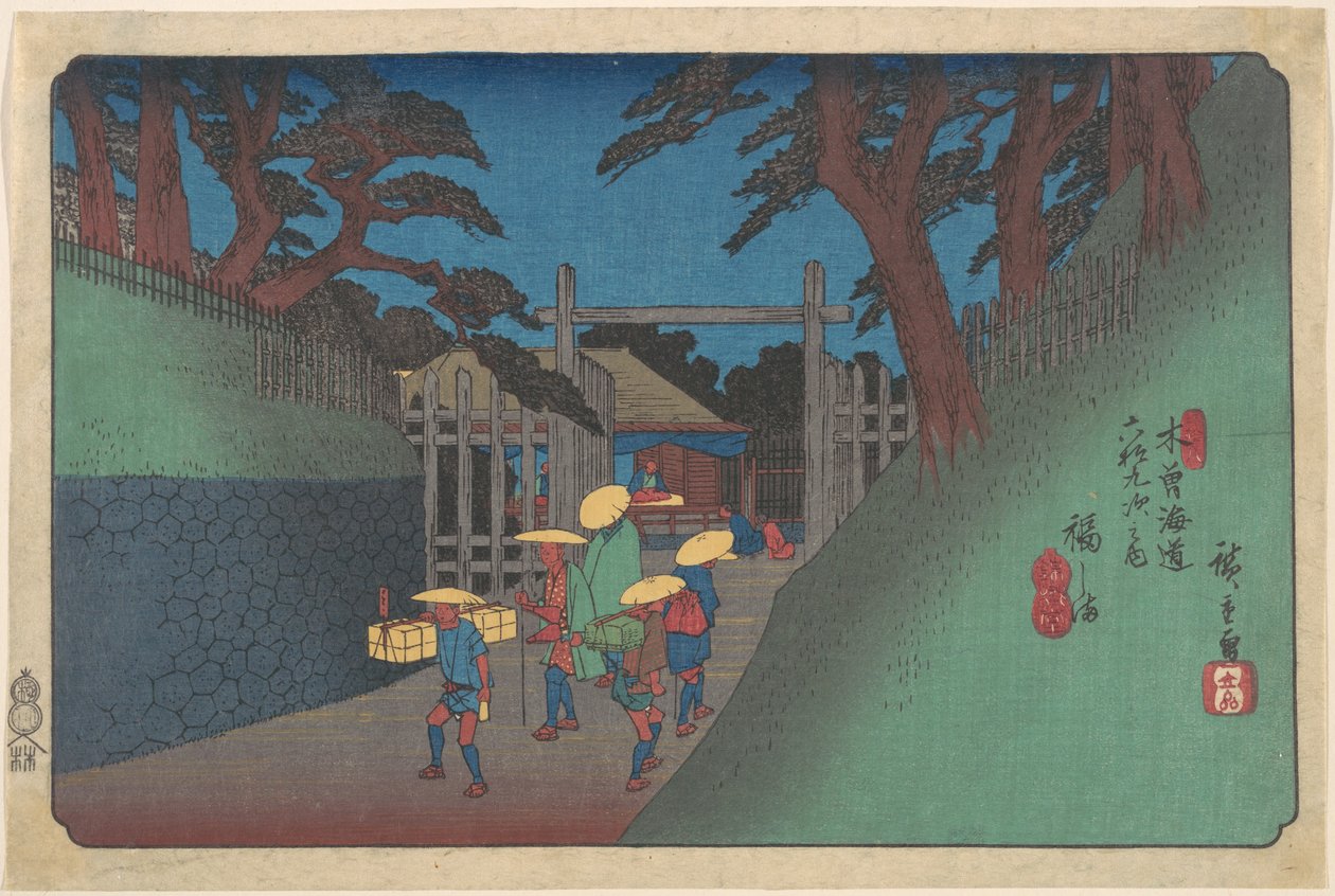 Stanice Fukušima od Utagawa Hiroshige