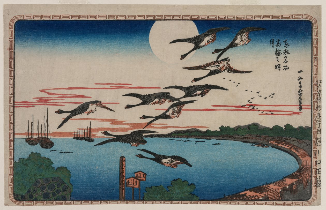 Úplněk nad Takanawou ze série Slavná místa východního hlavního města od Utagawa Hiroshige