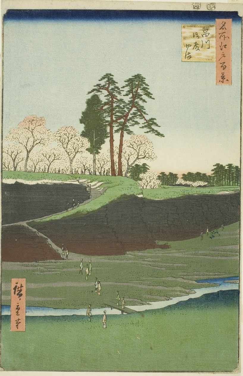 Gotenhi at Shinagawa (Shinagawa Gotenyama), ze série od Utagawa Hiroshige