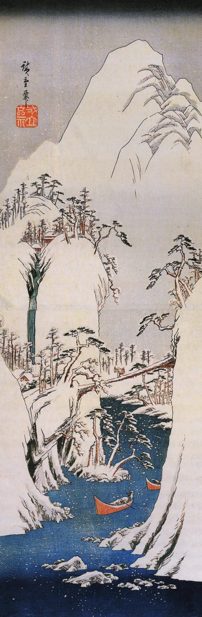 Hirošige, Zasněžená rokle od Utagawa Hiroshige