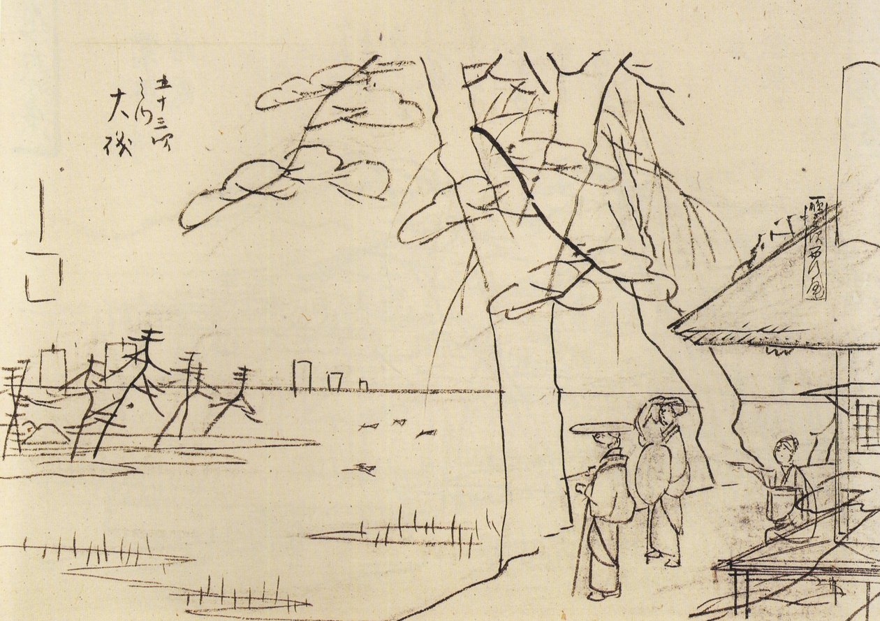 Hirošige, Lidé s výhledem na vodu od Utagawa Hiroshige
