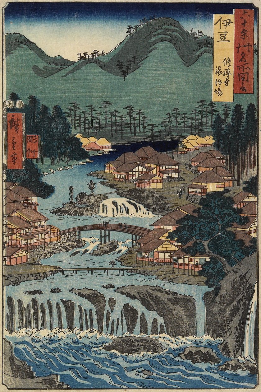 Hot Springs v Shuzenji, provincie Izu, srpen 1853 od Utagawa Hiroshige