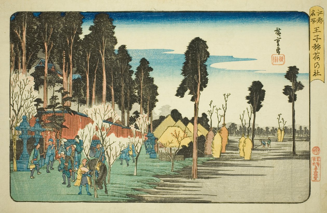 Inari Shine at Uncle (Strýček Inari no Yashiro), z Teseries od Utagawa Hiroshige