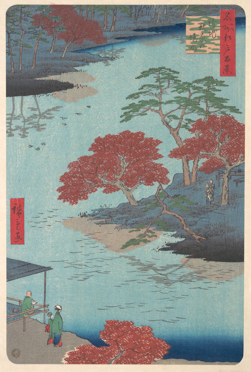 Uvnitř svatyně Akiba v Ukeji od Utagawa Hiroshige