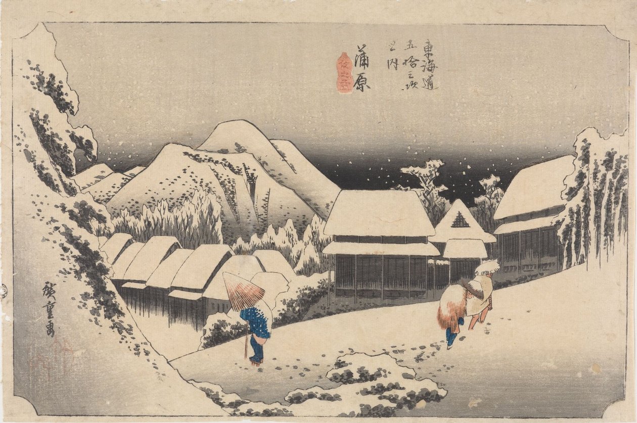 Kanbara: Noční sníh od Utagawa Hiroshige