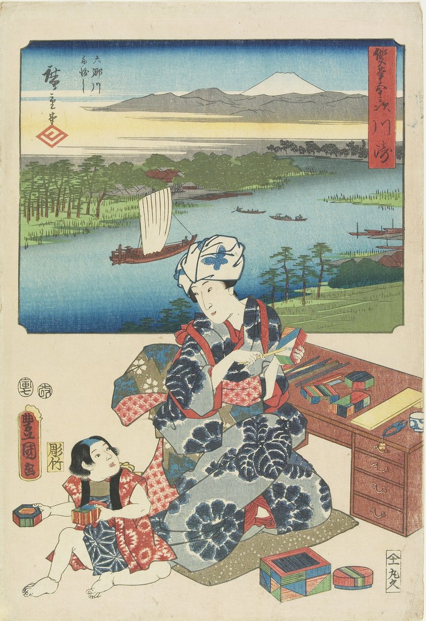 Kawasaki, červenec 1854 od Utagawa Hiroshige