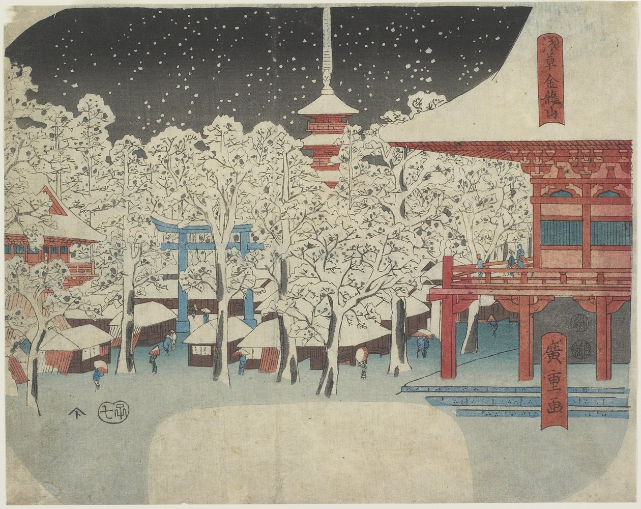 Kinryu_Zantempe v Asakusa, červenec 1852 od Utagawa Hiroshige