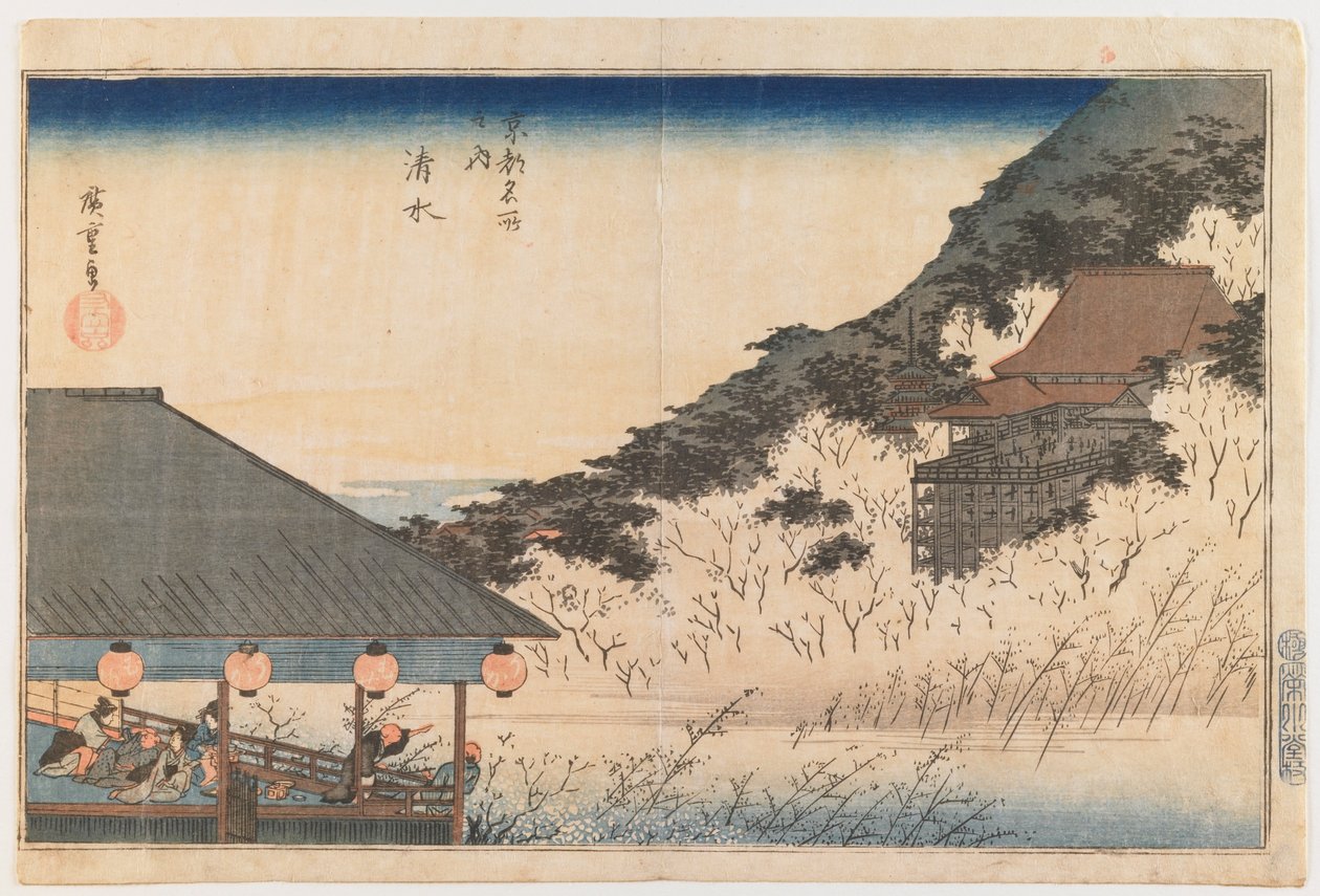 Kiyomizu, ze série „Slavné výhledy z Kjóta“ od Utagawa Hiroshige