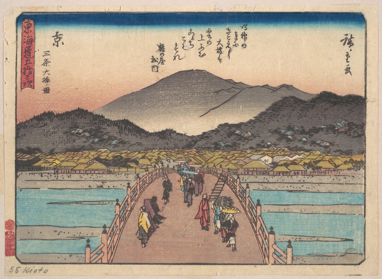 Kjóto: pohled na most Sandžó Óhaši od Utagawa Hiroshige