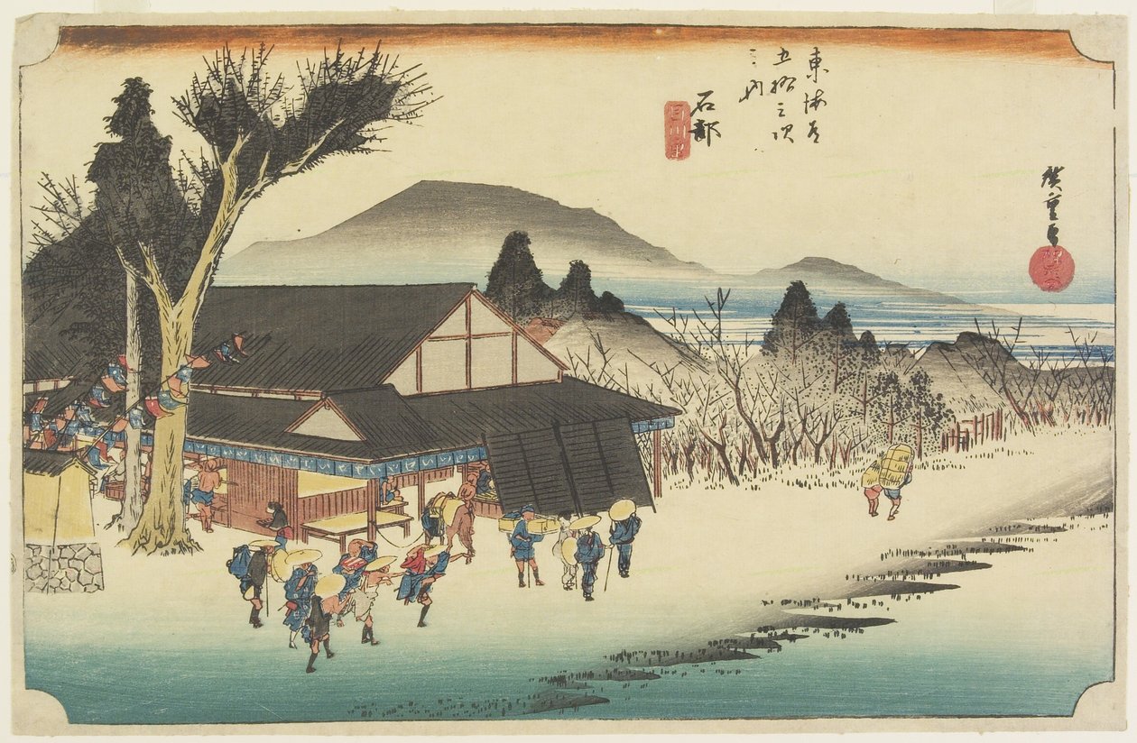 Megawa Vige, Ishibe, c. 1833 od Utagawa Hiroshige