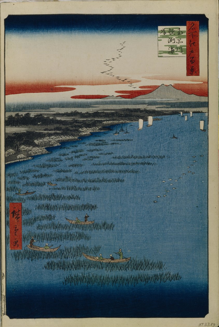 Minami Shinagawa and Samezu Coast One Hundred Famous Views of Edo, 1856-1858 od Utagawa Hiroshige