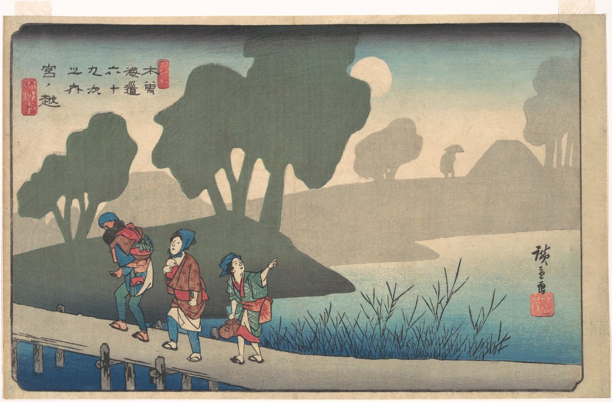 Nádraží Miyanokoshi od Utagawa Hiroshige