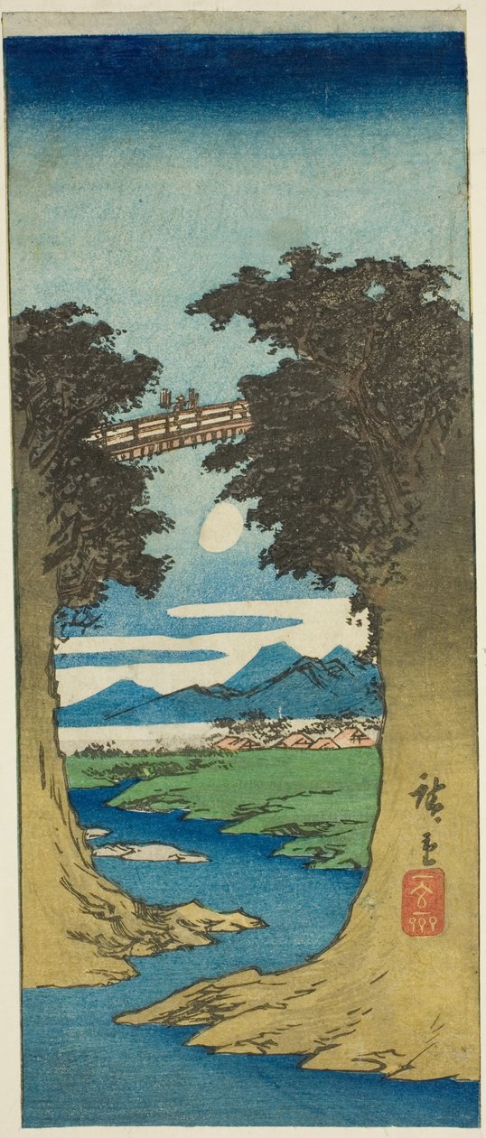 Opičí most od Utagawa Hiroshige