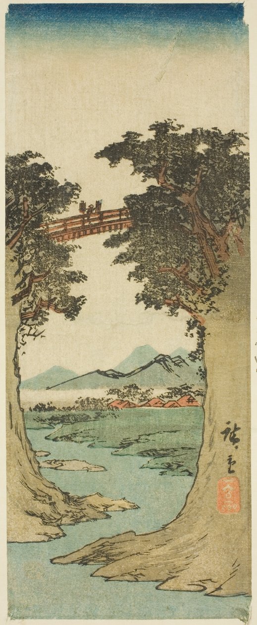 Opičí most od Utagawa Hiroshige