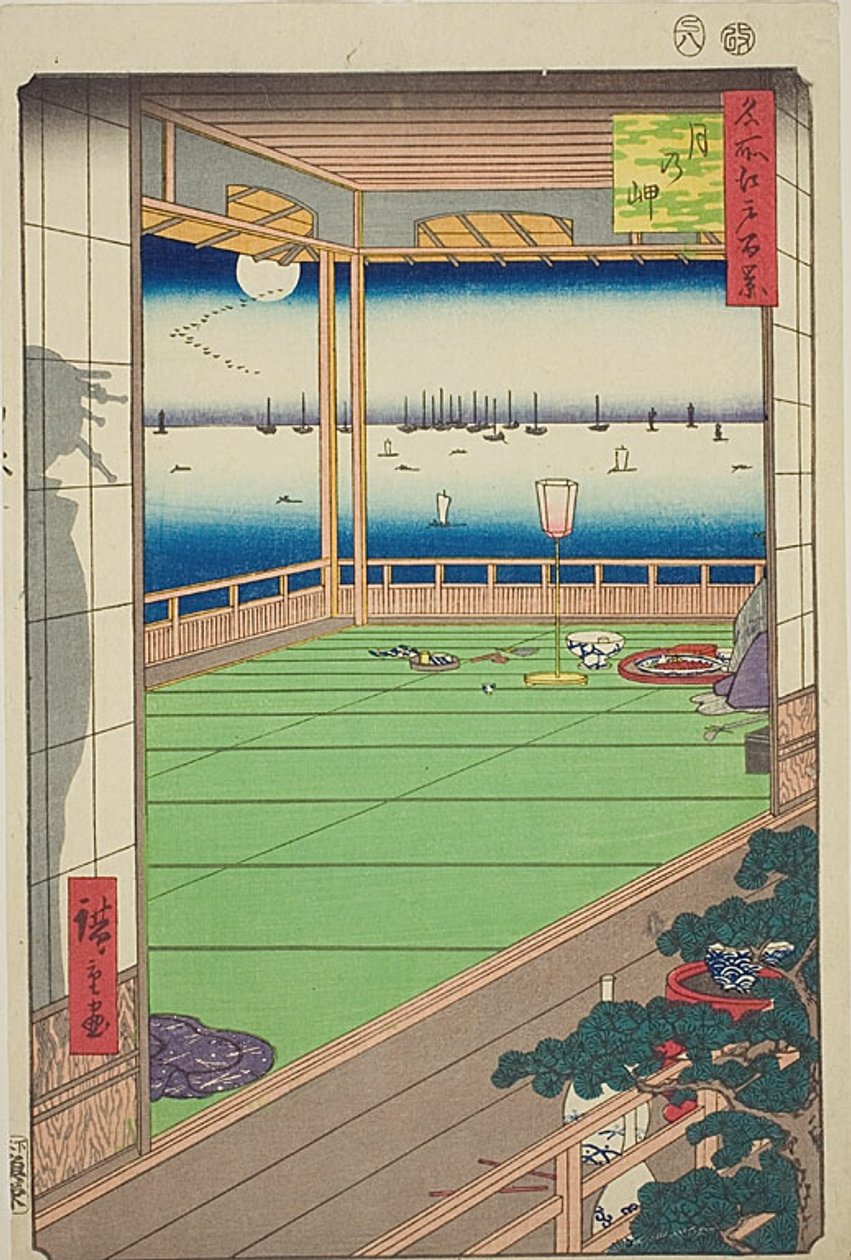 Měsíční vyhlídka (Tsuki no misaki), č. 82 ze série "Sto slavných pohledů na Edo (Meisho Edo hyakkei)". od Utagawa Hiroshige
