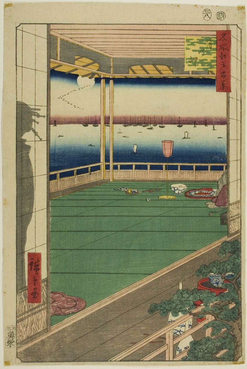 Měsíční vyhlídka (Tsuki no misaki), ze série "Sto slavných pohledů na Edo (Meisho Edo hyakkei)". od Utagawa Hiroshige