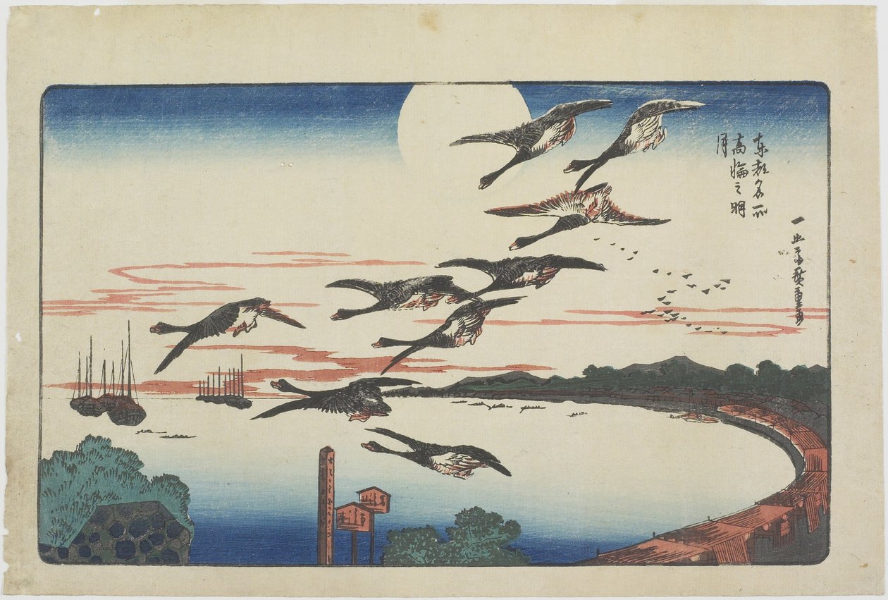 Moonlight at Takanawa, c. 1831 od Utagawa Hiroshige