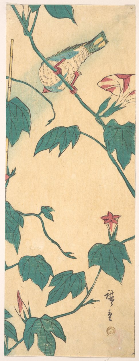 Morgenruhm und Vogel od Utagawa Hiroshige