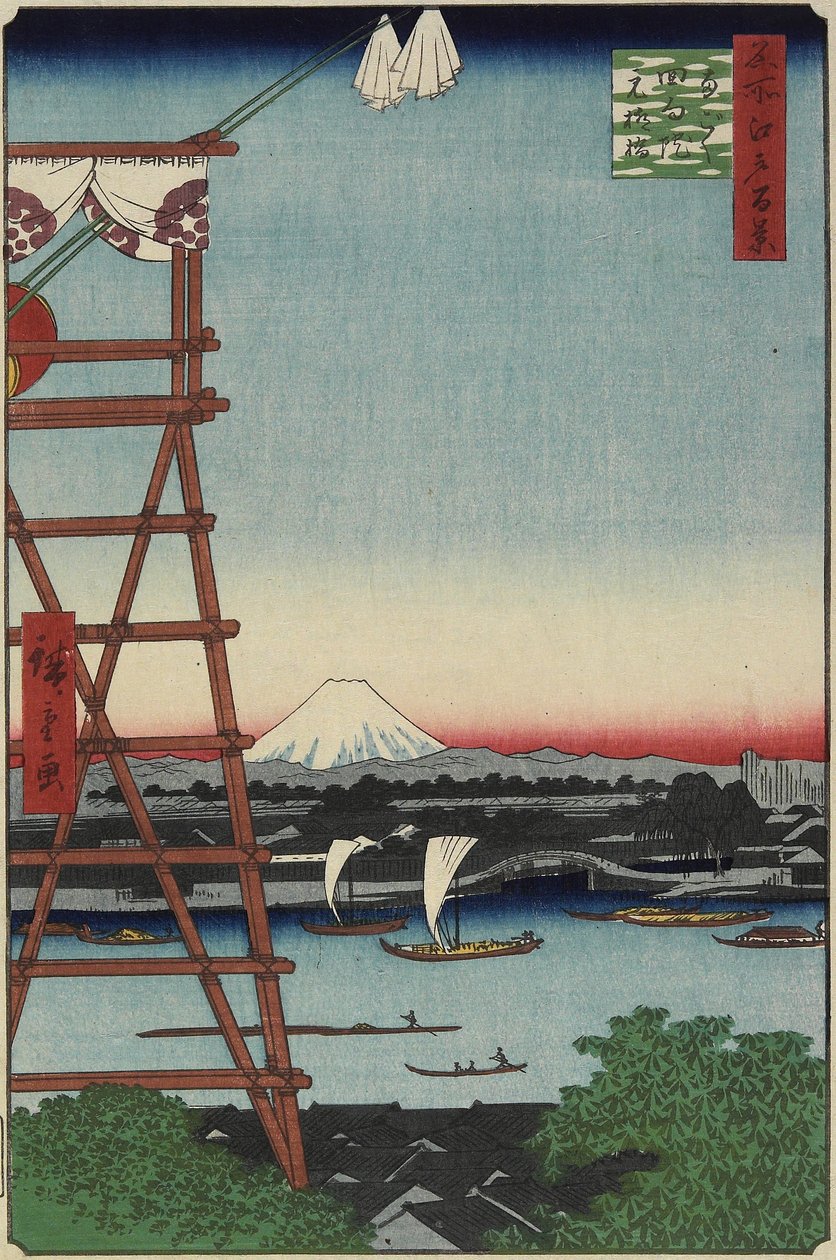 Motoyanagi B Ridge An d Eko_Intempenryo_Goku, květen 1857 od Utagawa Hiroshige