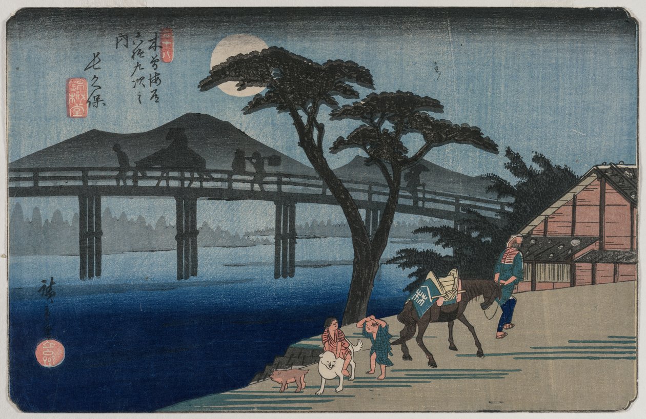 Nagakubo (stanice 28) ze série Šedesát devět stanic Kisokaido od Utagawa Hiroshige
