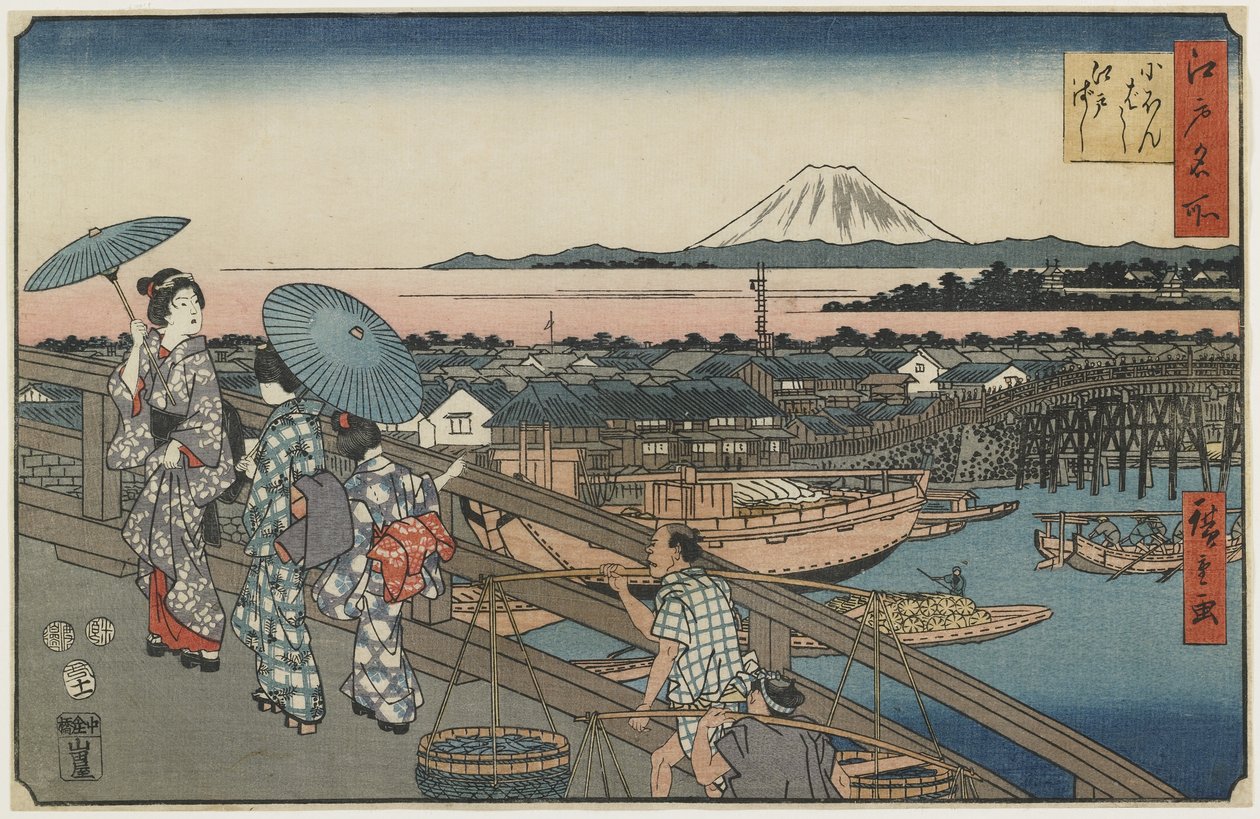 Most Nihonbaši a most Edo, listopad 1853 od Utagawa Hiroshige