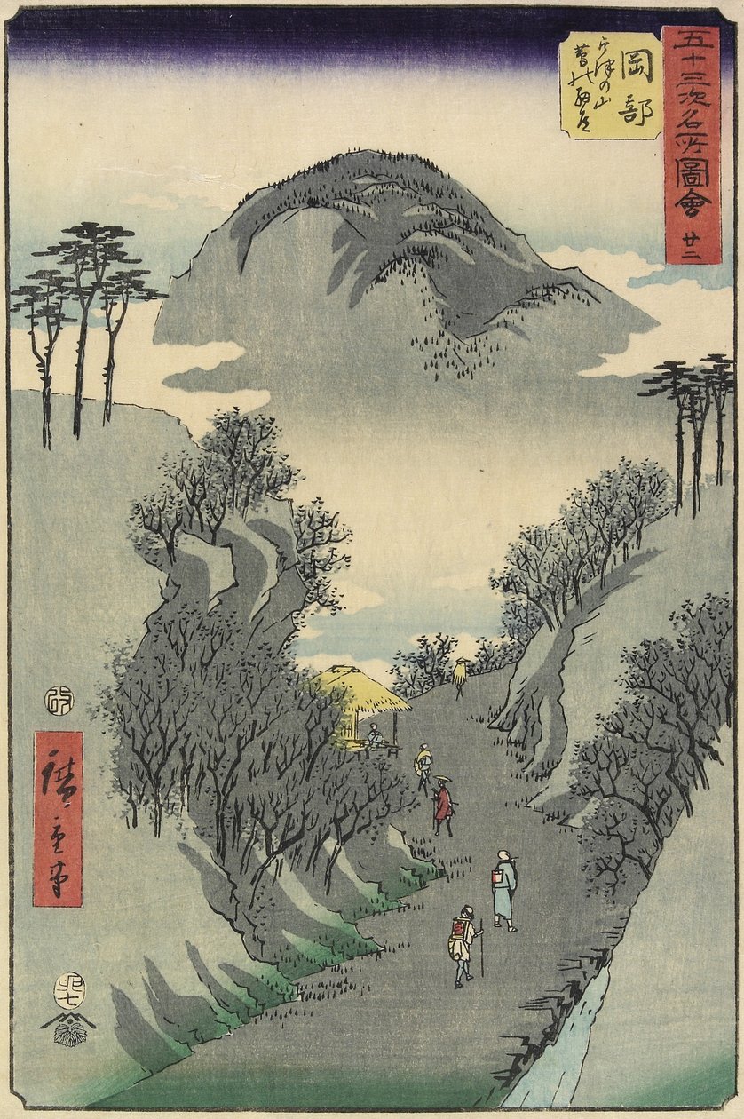 No.22 Mount Utsu, Okabe, July 1855 od Utagawa Hiroshige