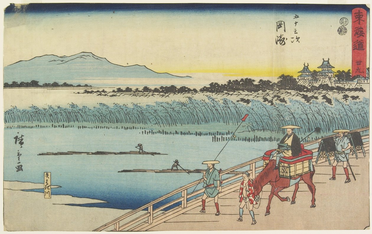 z. 39 Okazaki, 1847-1852 od Utagawa Hiroshige
