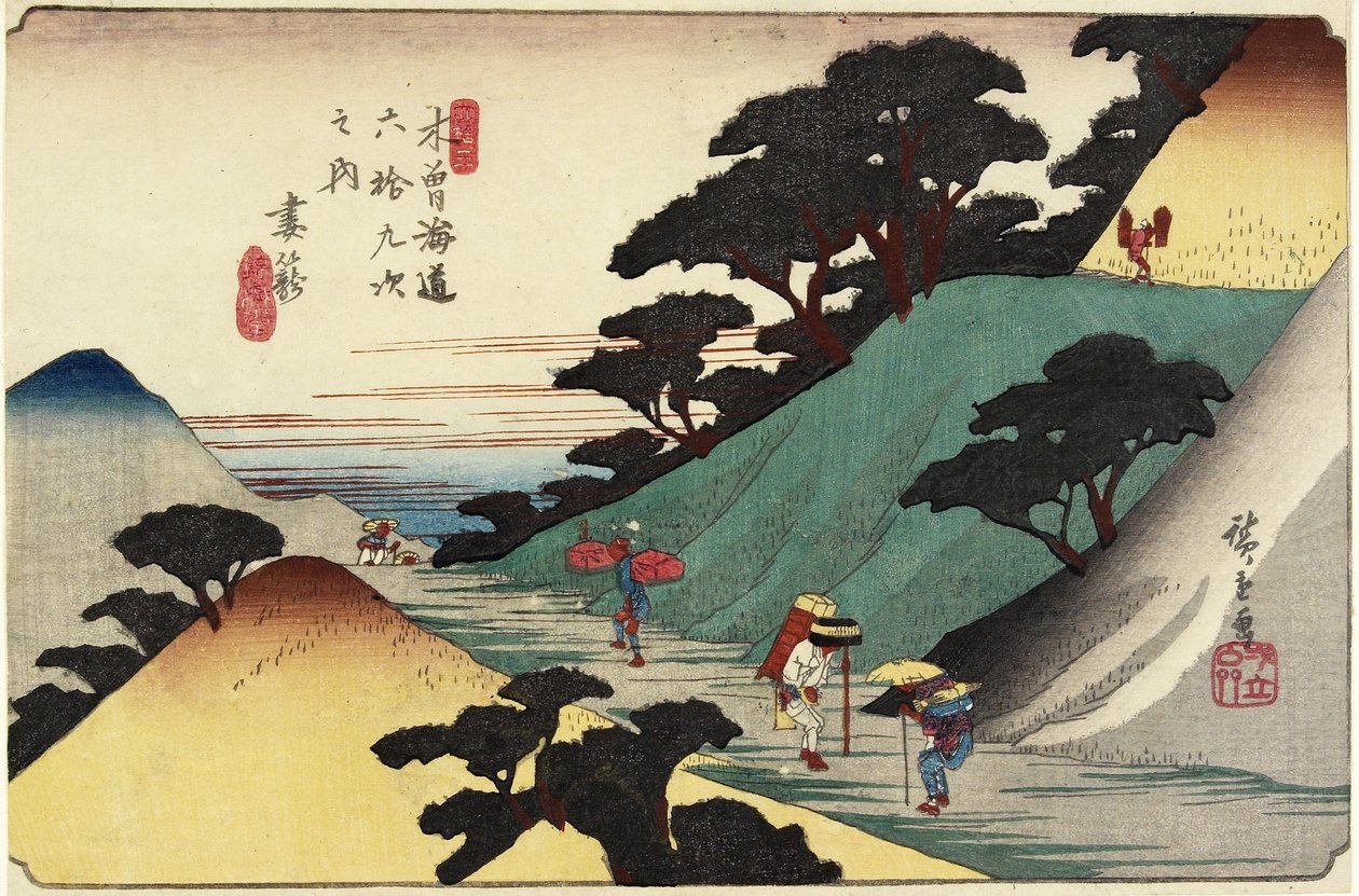 č. 43 Tsumago, 1830-1844 od Utagawa Hiroshige