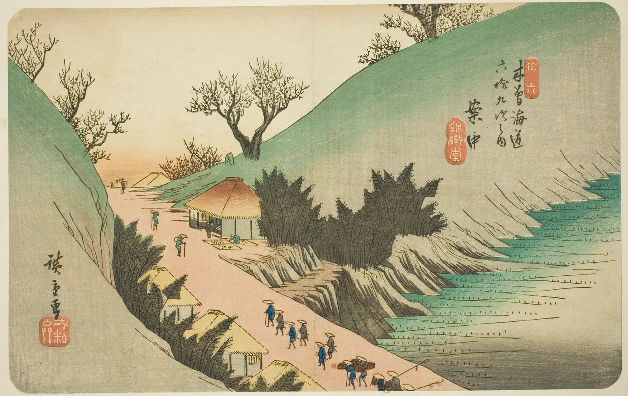 z. 16: An Aka, ze série "Shi x ty-devět St ta on s of kisokaido" od Utagawa Hiroshige