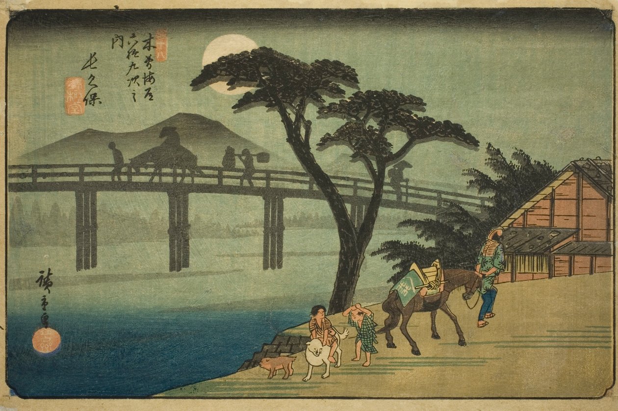 z. 28: Nagakubo, ze série ``Shi xty-devět S taions of kisokaido