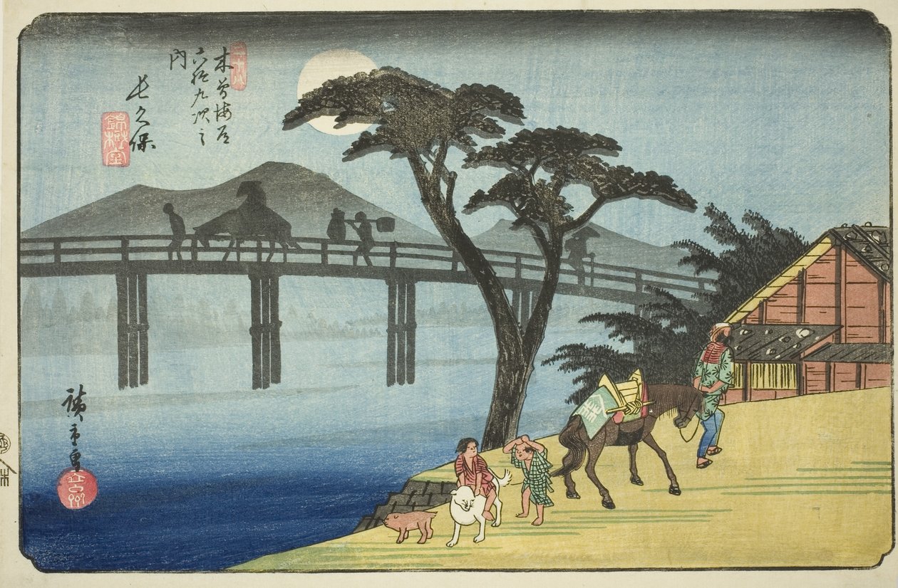 z. 28: Nagakubo, ze série ``Shi xty-devět S taions of kisokaido