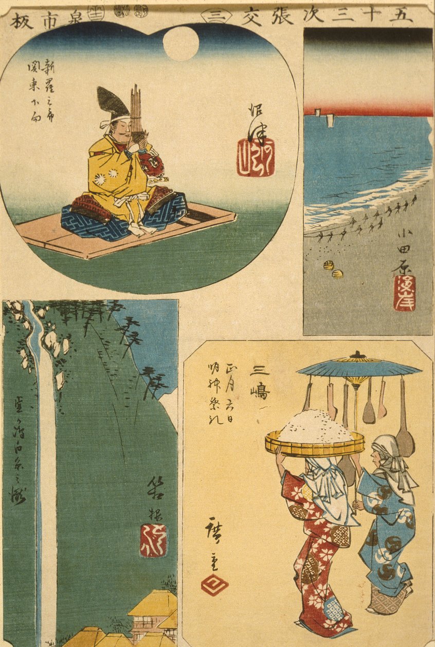 Numazu, Odawara, Mišima a Hakone od Utagawa Hiroshige