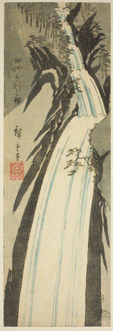 Vodopád Nunobiki v provincii Settsu (Sesshu Nunobiki no taki), z nepojmenované série pohledů na provincie od Utagawa Hiroshige