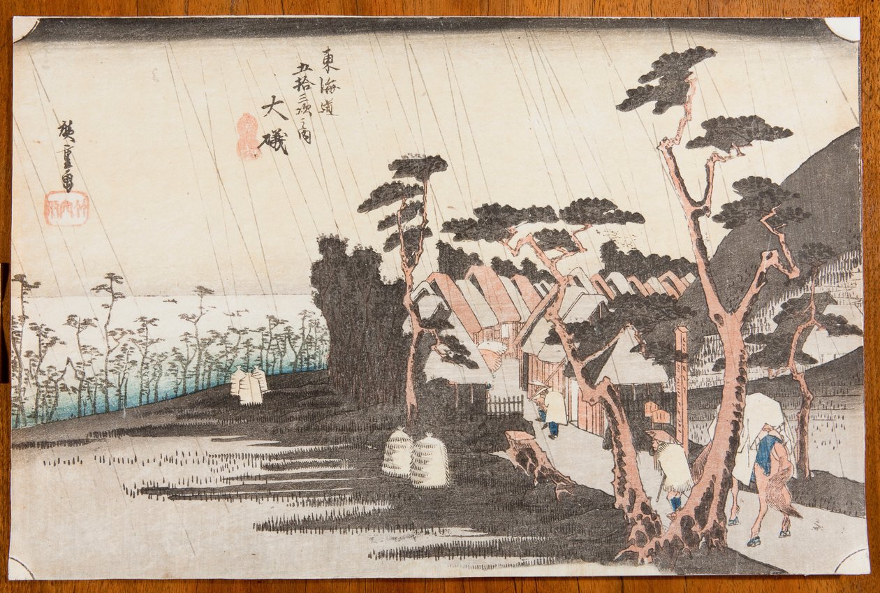 Oiso, deska č. 9 ze série: Padesát tři etapy cesty Tókaidó / Tókaidó gojusan zugi no uchi od Utagawa Hiroshige