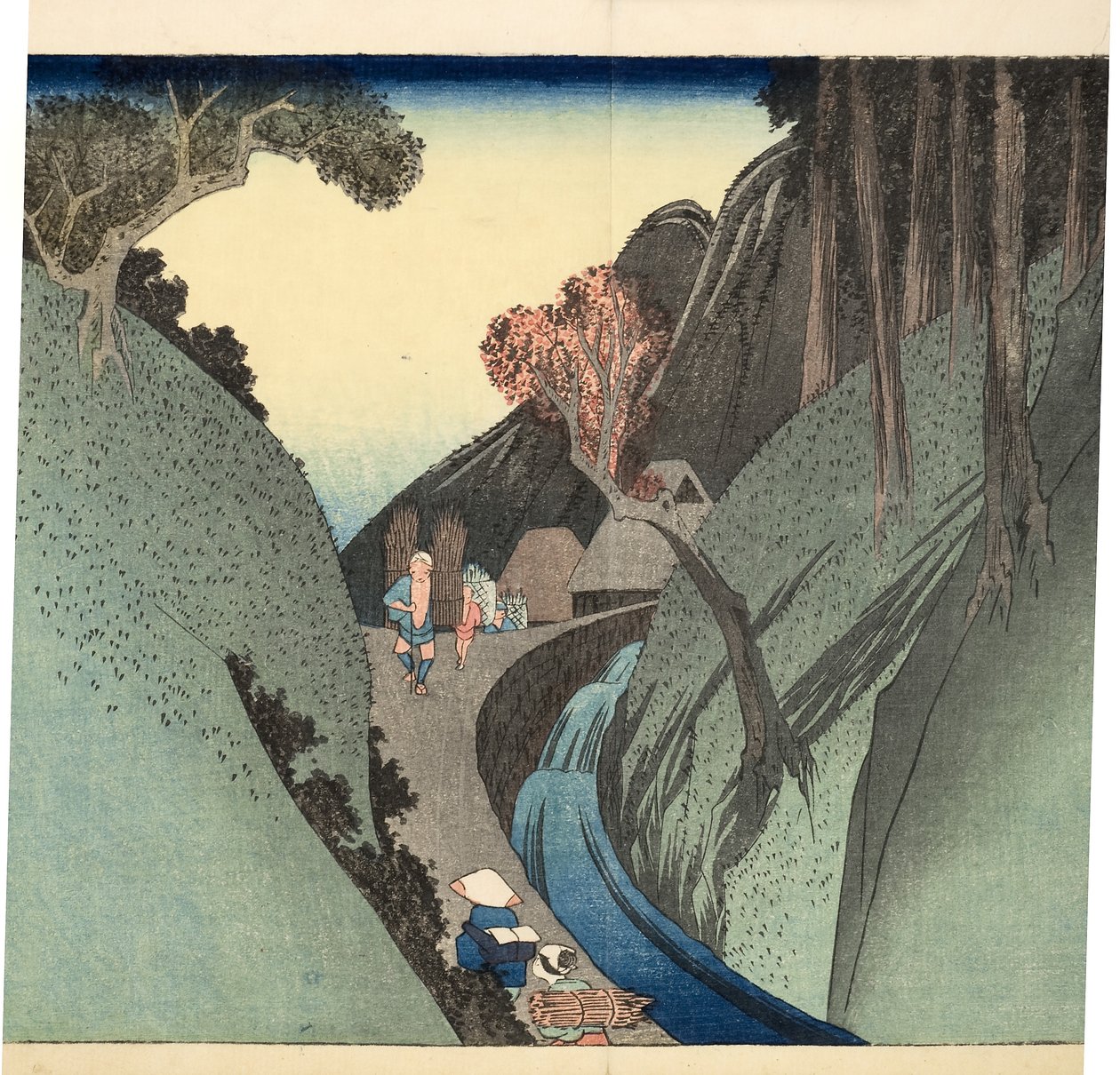 Okabe: Hora Utsu, asi 1832-33 (dřevoryt) od Utagawa Hiroshige