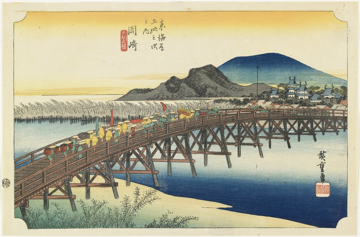 Zdůvodnění Okazaki-Yahagiho B, c. 1833 od Utagawa Hiroshige