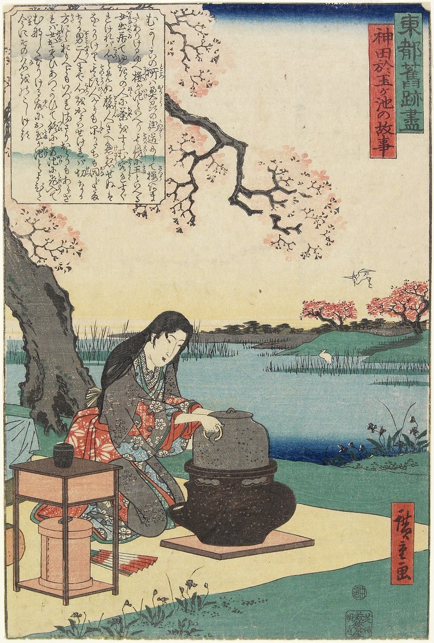 Starý příběh rybníka Otama v Kanda, počátek 19. století od Utagawa Hiroshige